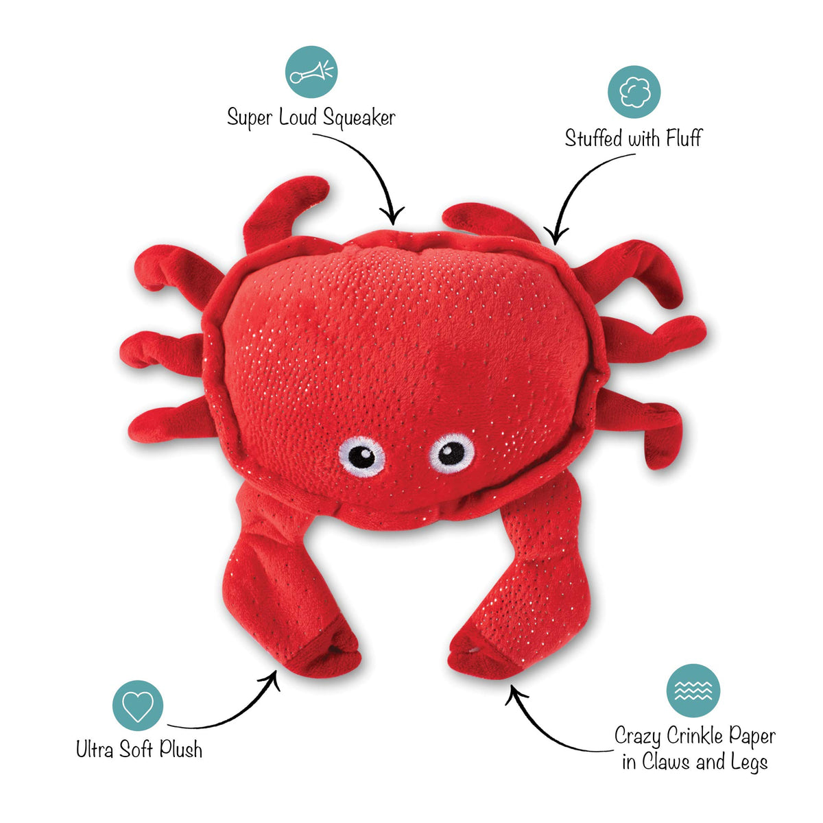 Squeaker Pet Toy Crab Medium D6293