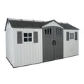 15x8 Ft Gray Resin Outdoor Storage Shed with Lockable Doors D371480