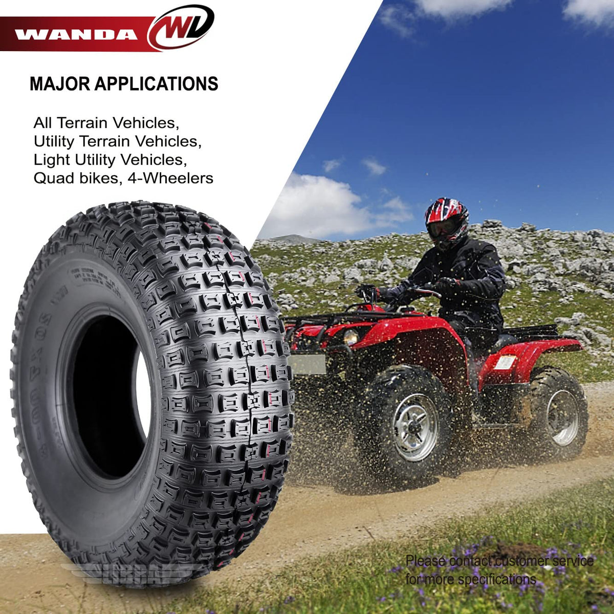 Set 2 ATV Tires 20x7-8 4PR Y147