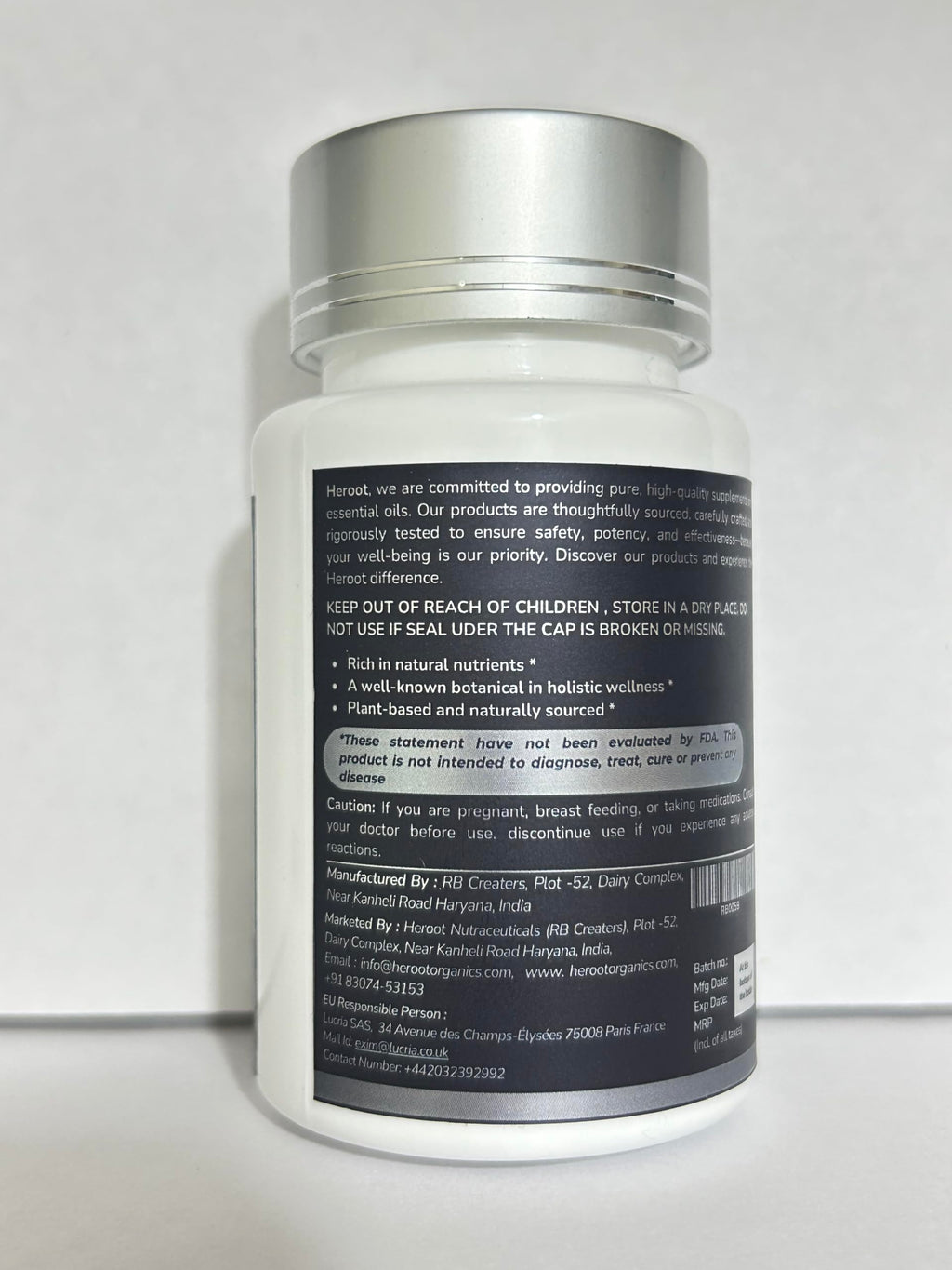 Organic Moringa Capsules 120 Capsules U6605
