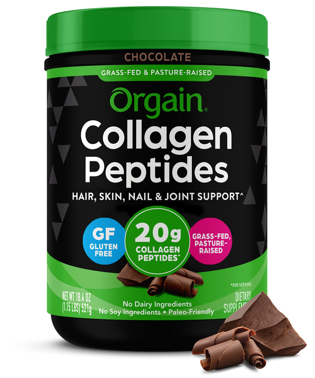 Hydrolyzed Collagen Peptides Powder, Chocolate, 1lb G96358