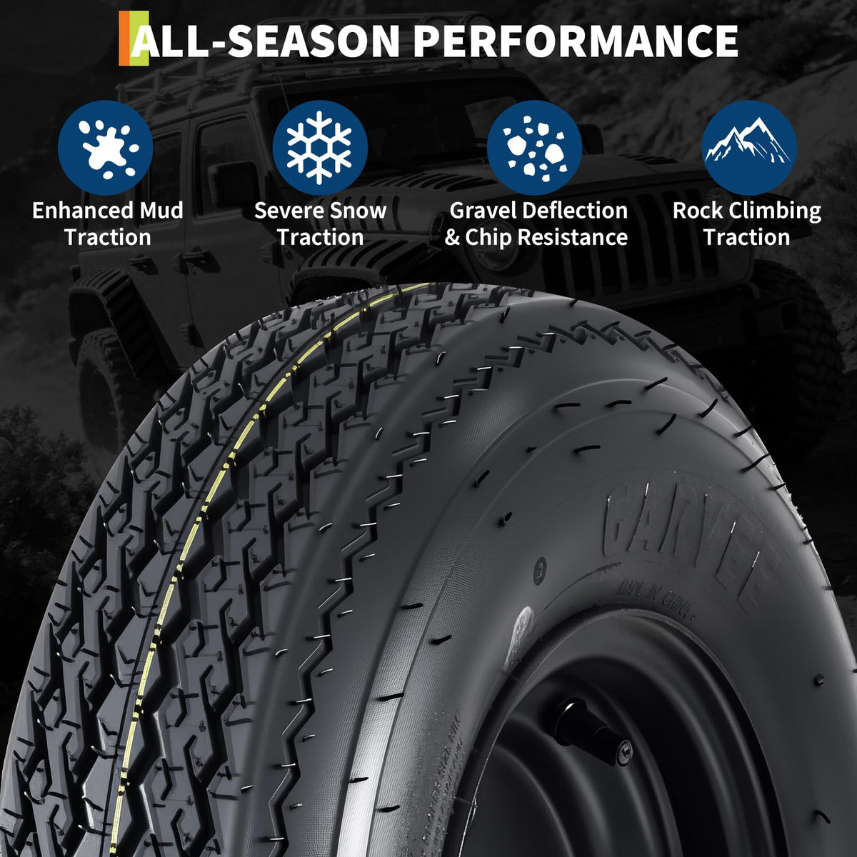 2-Pack Trailer Tire on Rim 4.80-8 4 Lug Black S567161