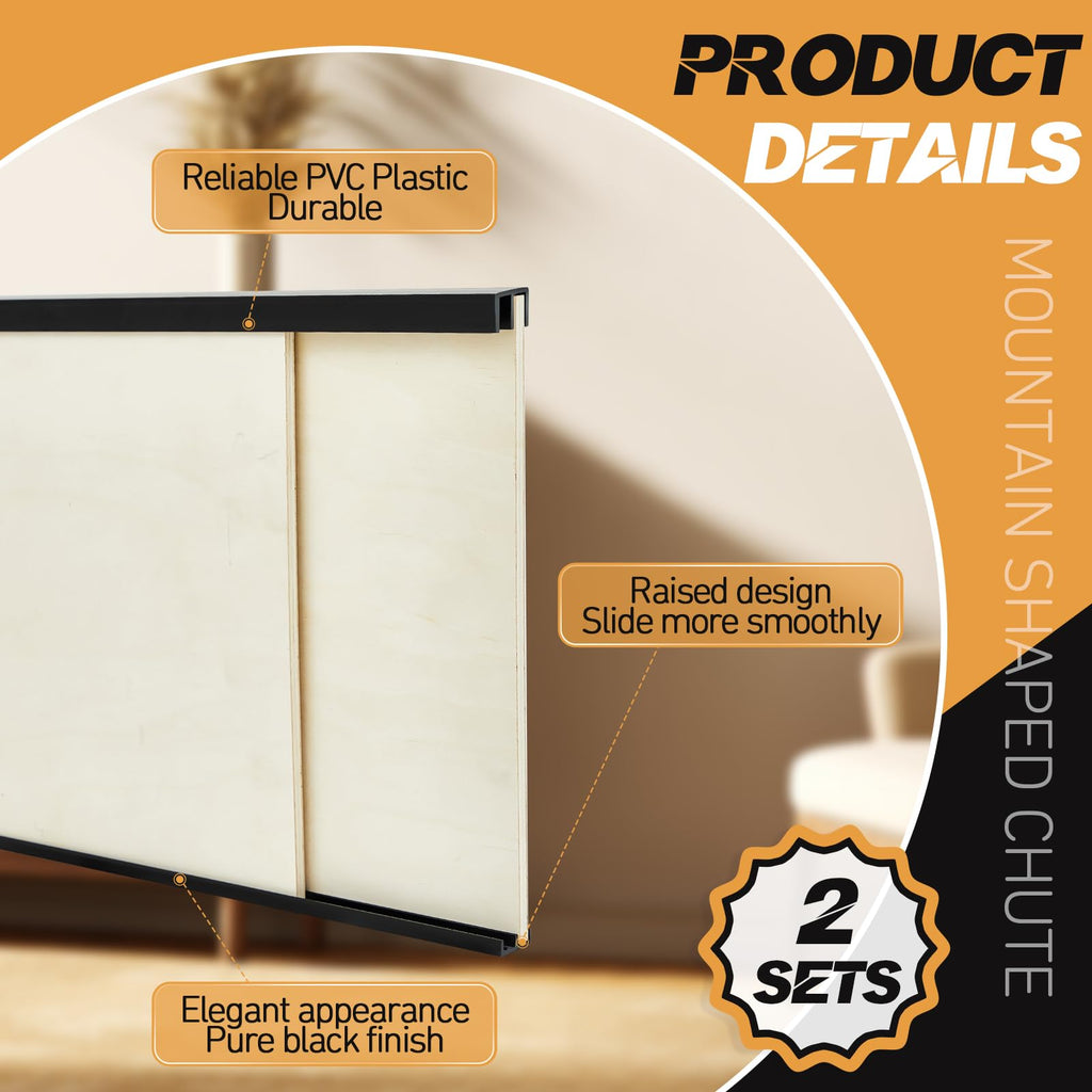 2 Sets Plastic Sliding Door Track Set A2761