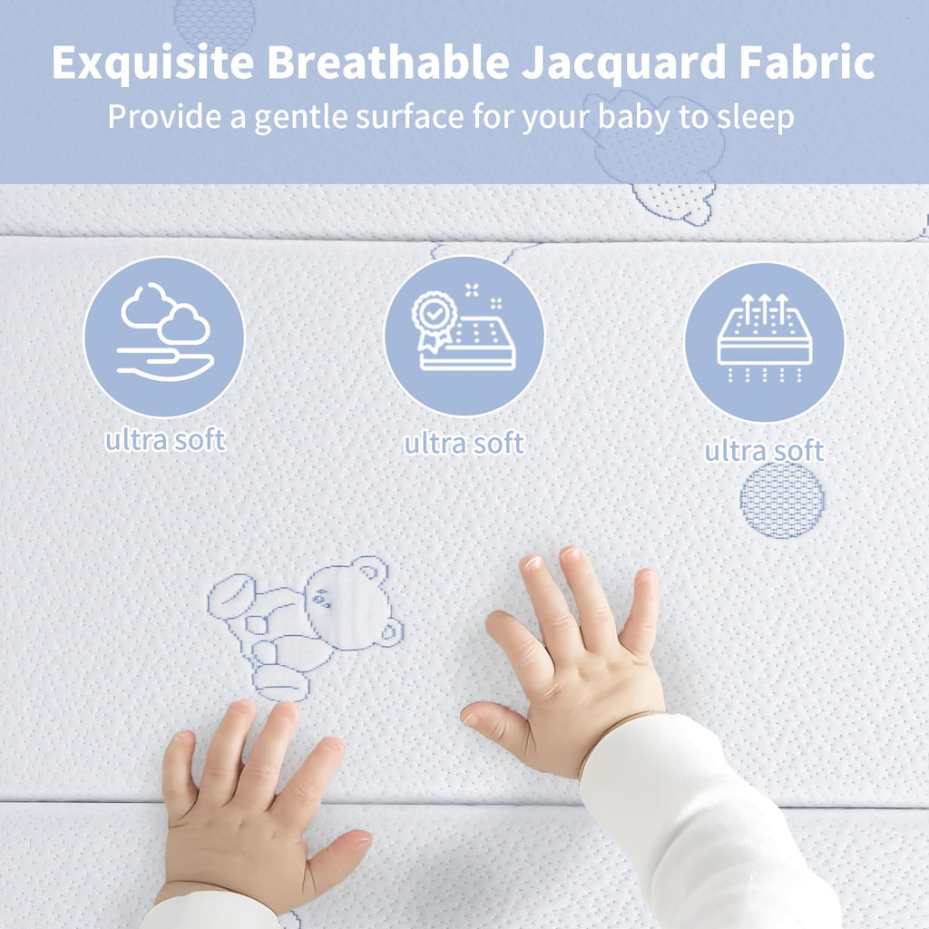 Tri-fold Pack and Play Mattress, 38x26 Dual Foam with Travel Bag F319813