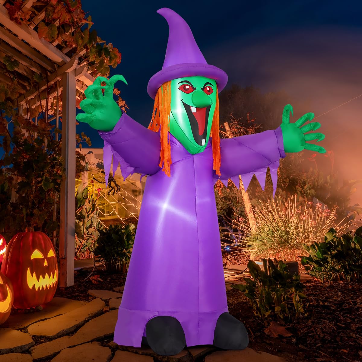 8FT Purple Halloween Inflatables with LEDs S34908