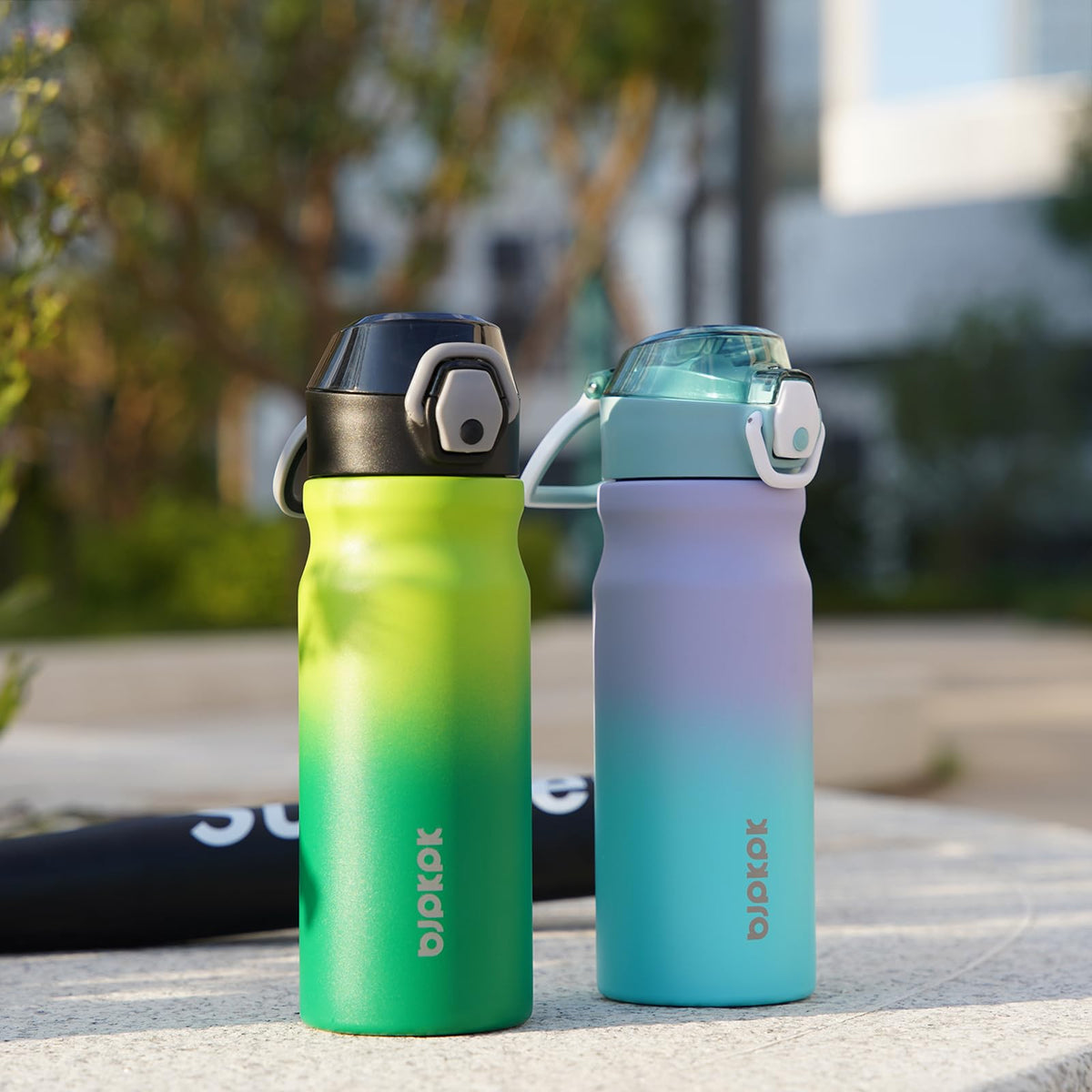 18 oz Insulated Stainless Water Bottle with Straw & Handle B6531