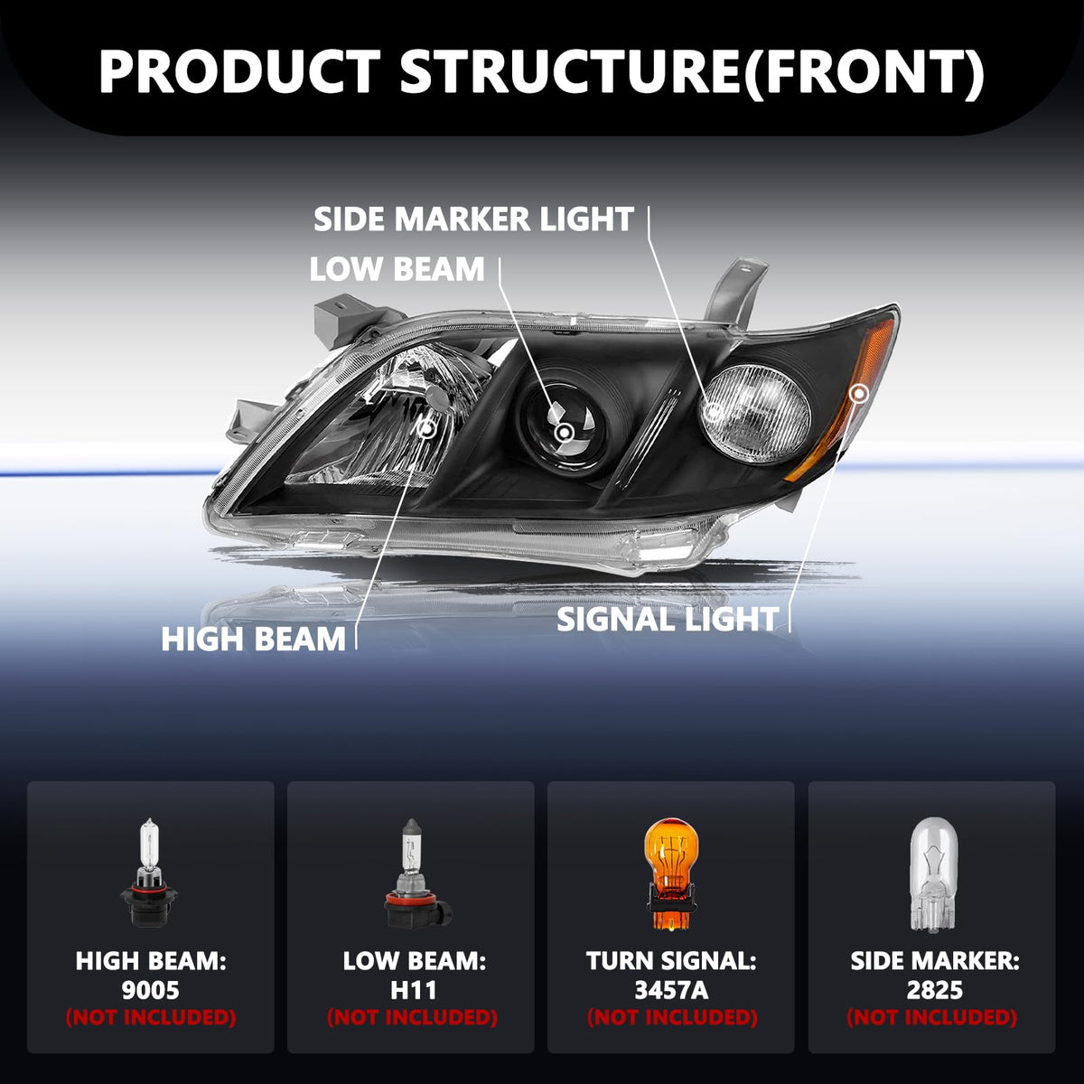 Black Headlight Assembly U353398