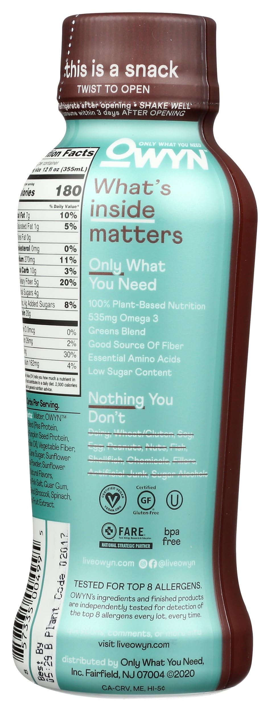 Dark Chocolate Plant Based Protein Shake V82427