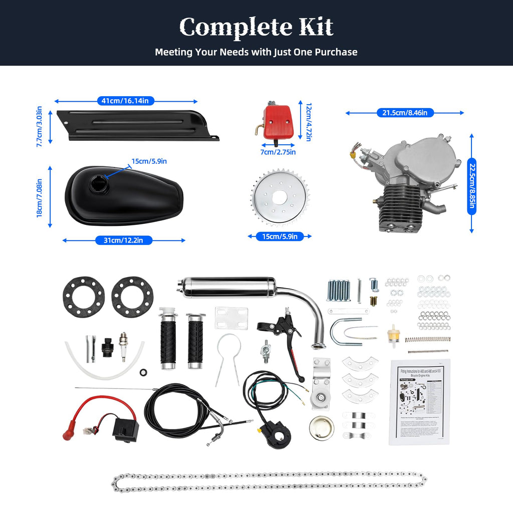 100cc 2-Stroke Air-Cooling Bicycle Engine Kit H3959