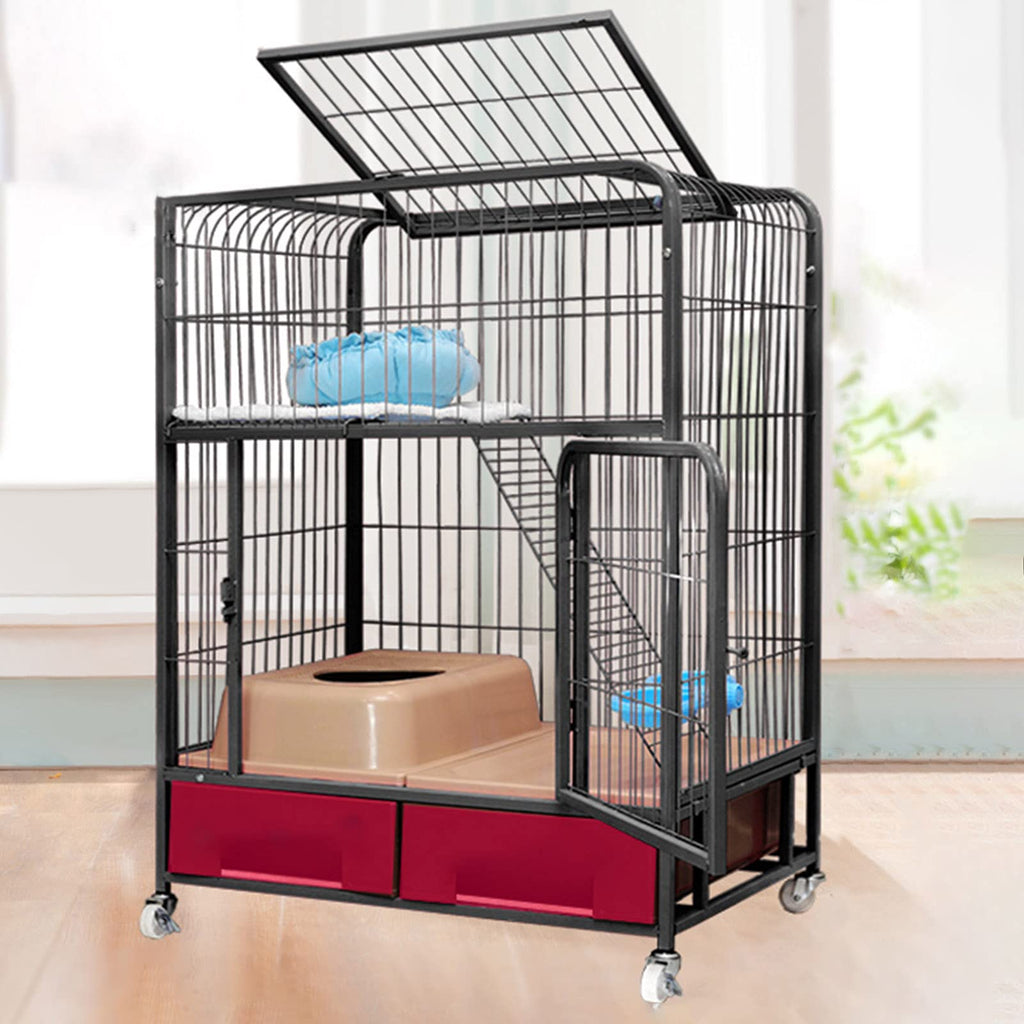 Heavy Duty Metal Dog Crate with Four Wheels J9162
