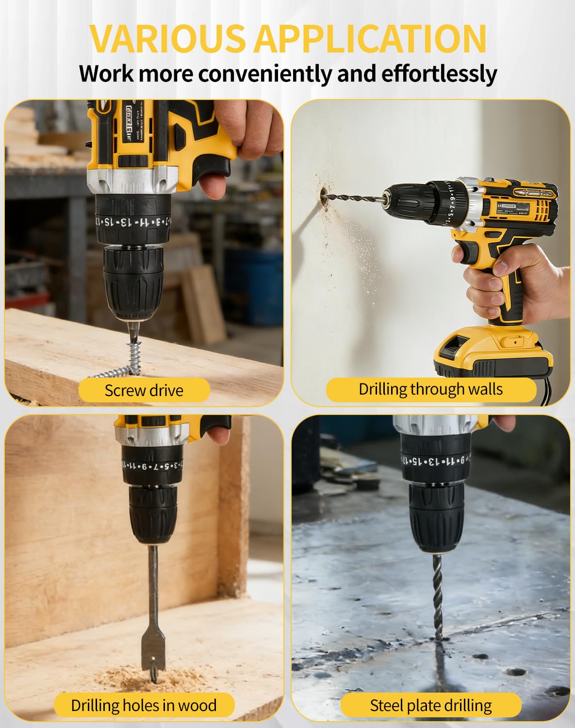 21V Cordless Drill Driver Kit with 2 Batteries & Charger C3035