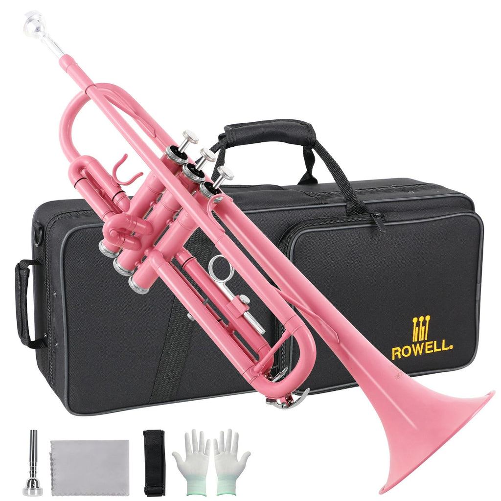 Bb Standard Trumpet Set with Hard Case, 7C Mouthpiece, Gloves (Pink) Z17225