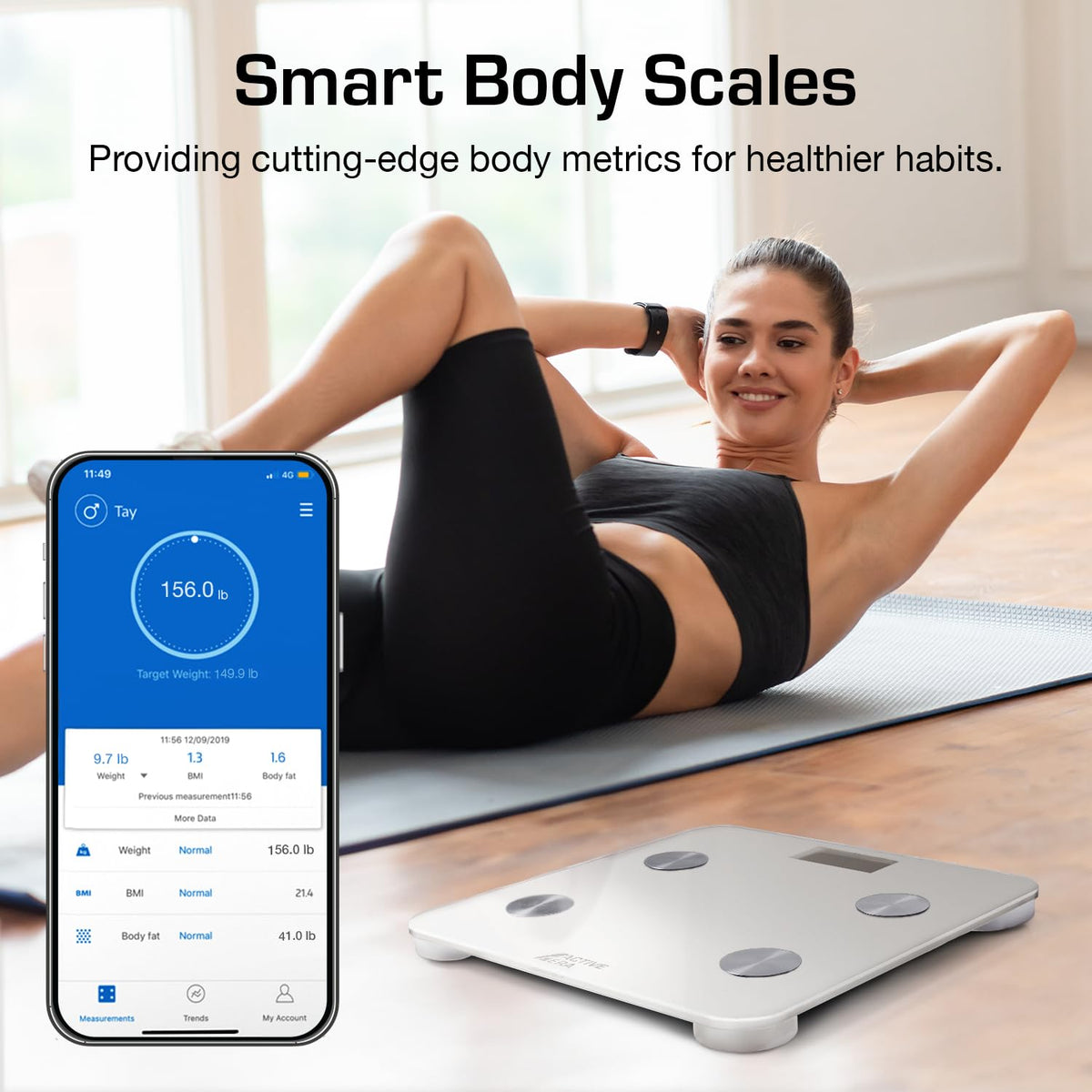 White Digital Bathroom Bluetooth Scale A3250