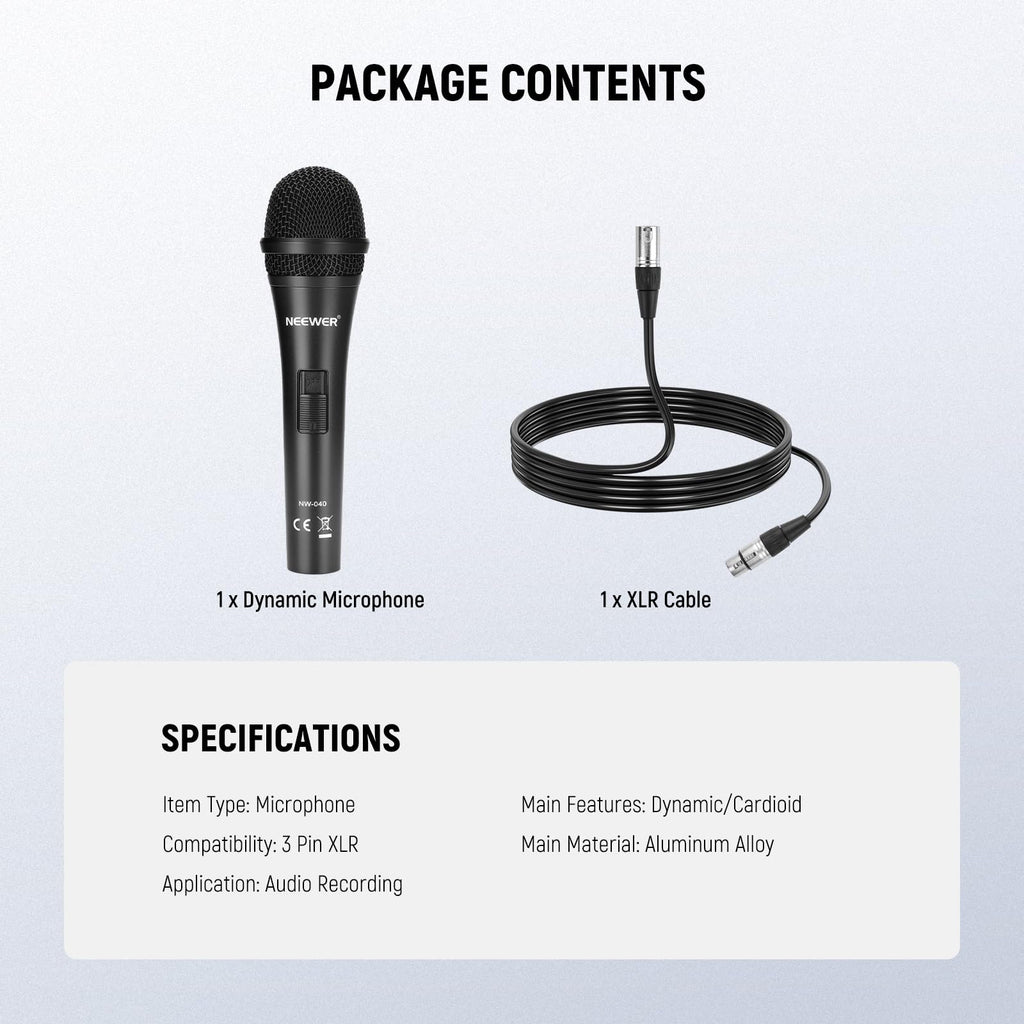 Cardioid Dynamic Microphone with XLR Cable G477269