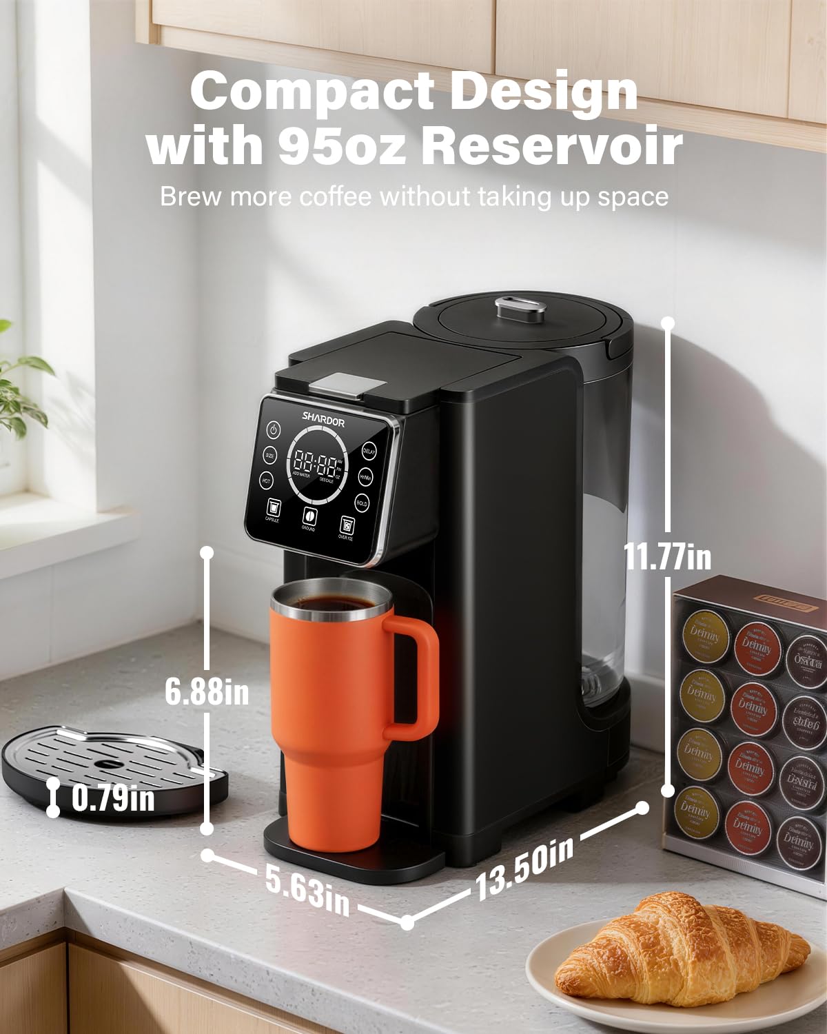 Single Serve Coffee Maker with Thermal Carafe, Matte Black L561