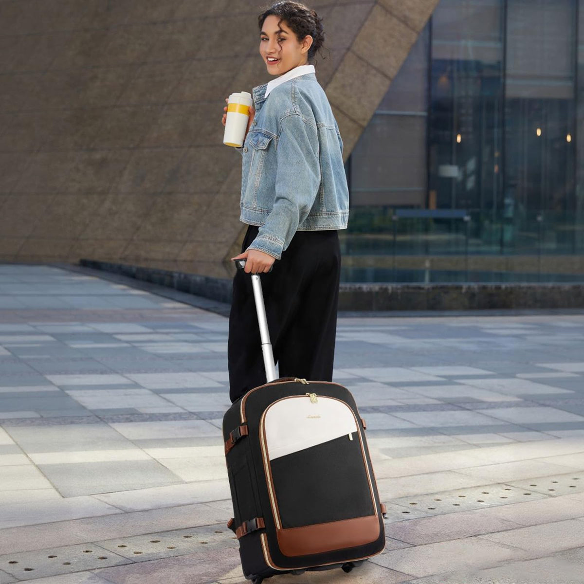 Rolling Backpack with Wheels, 17 Inch 57L Water Resistant R556