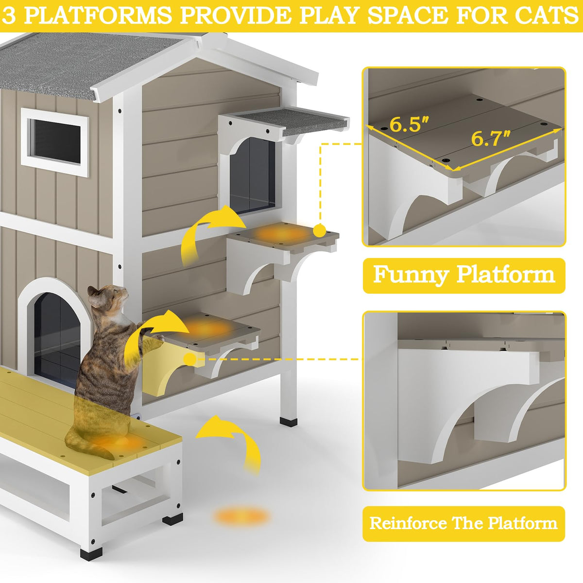 2-Story Insulated Outdoor Cat House O213