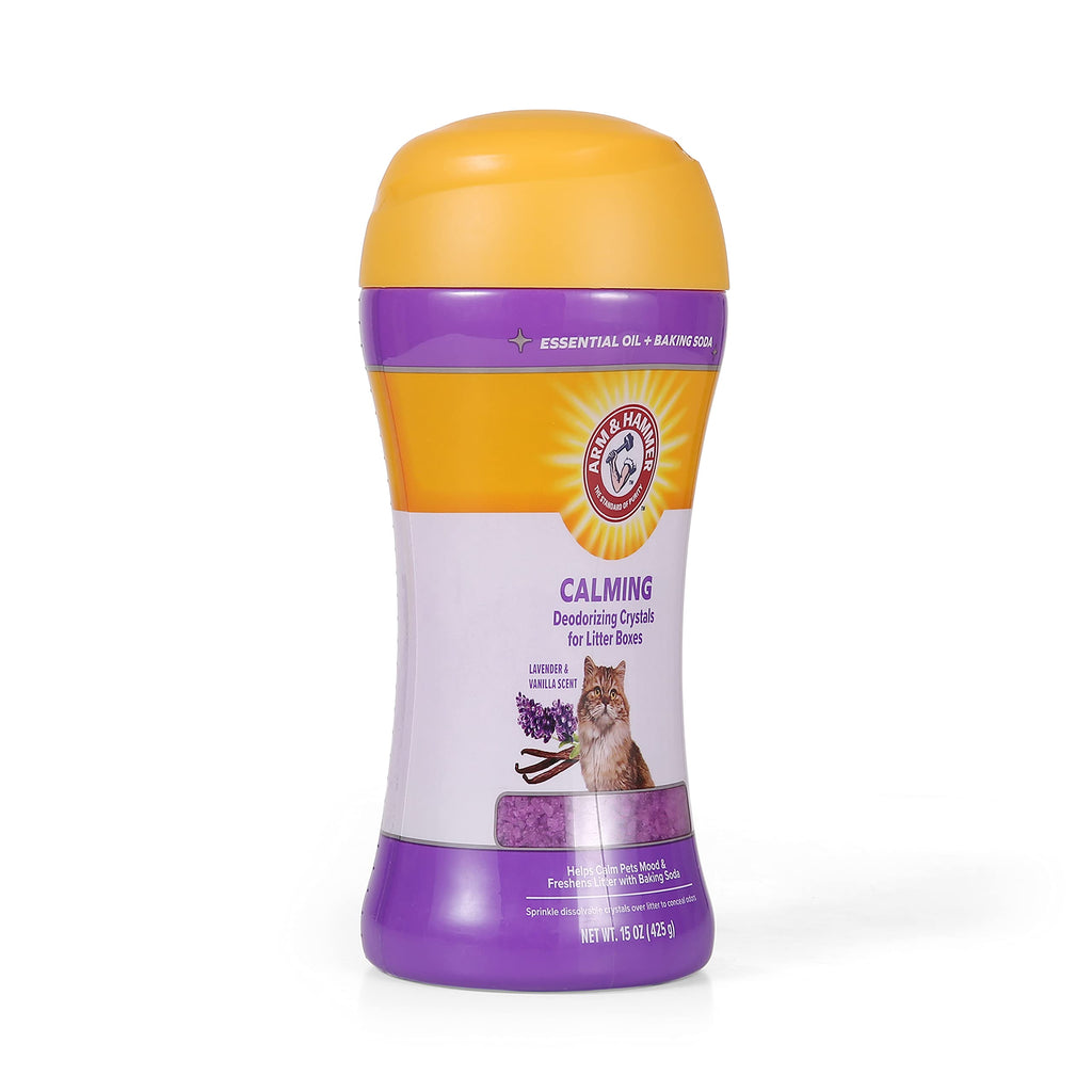 Cat Litter Deodorizing Crystals with Baking Soda, Lavender and Vanilla Scent, 15 Oz - 2 Pack K255265