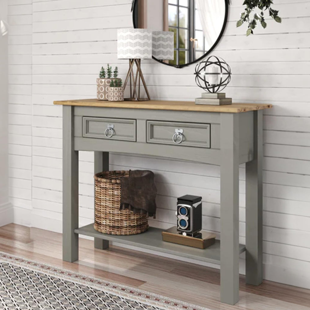 Solid Wood Console Table with 2 Drawers B59073