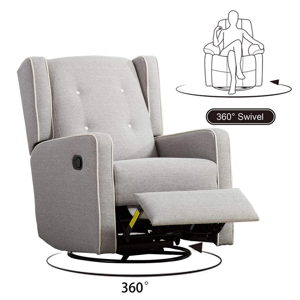 Grey Swivel Rocker Recliner Chair C556