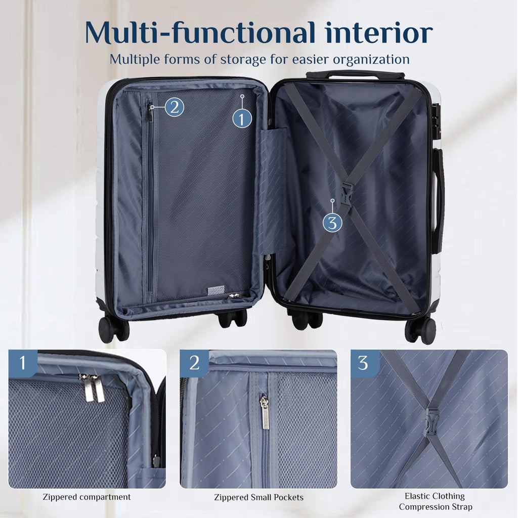 20 Inch Carry On Luggage with Spinner Wheels P6331