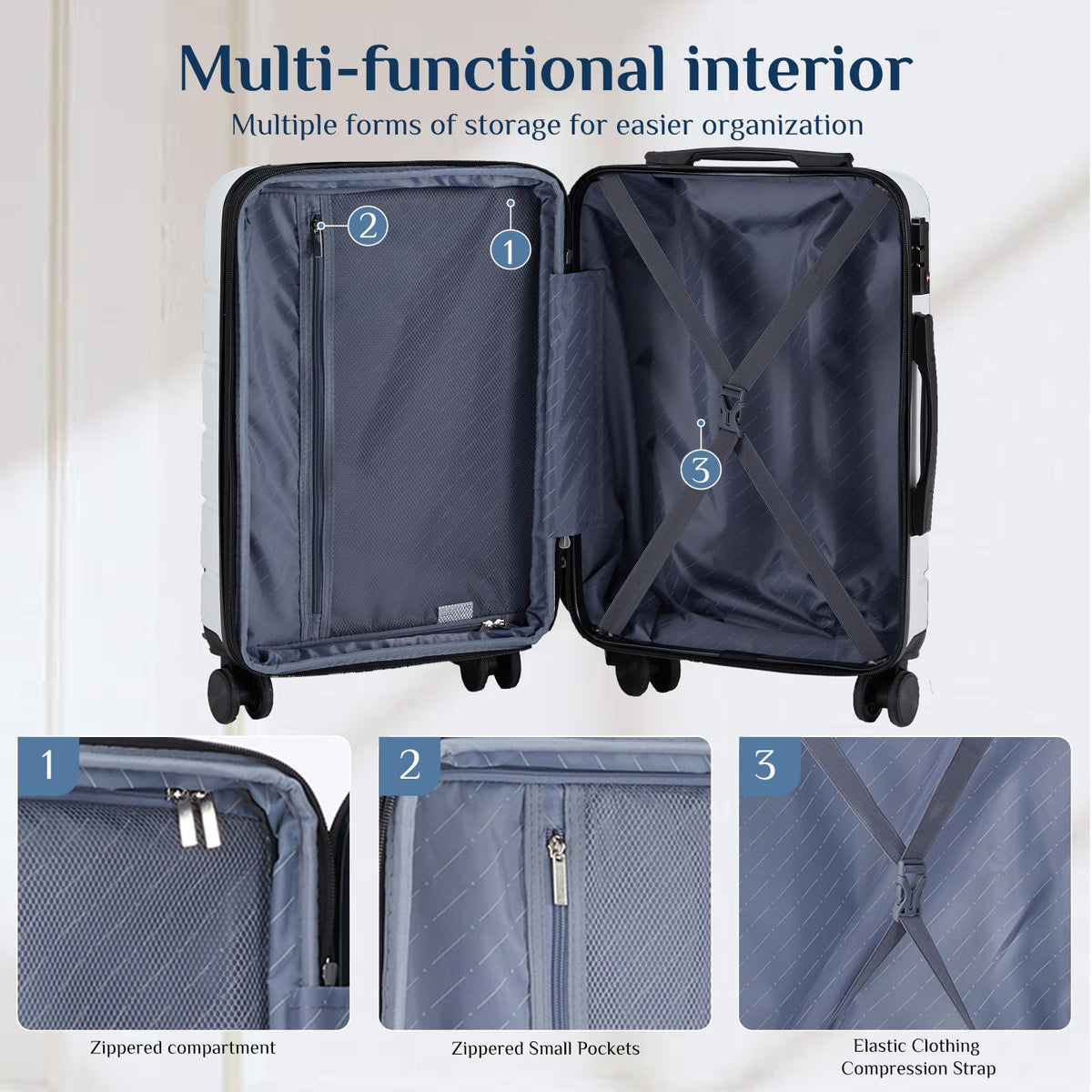20 Inch Carry On Luggage with Spinner Wheels P6331