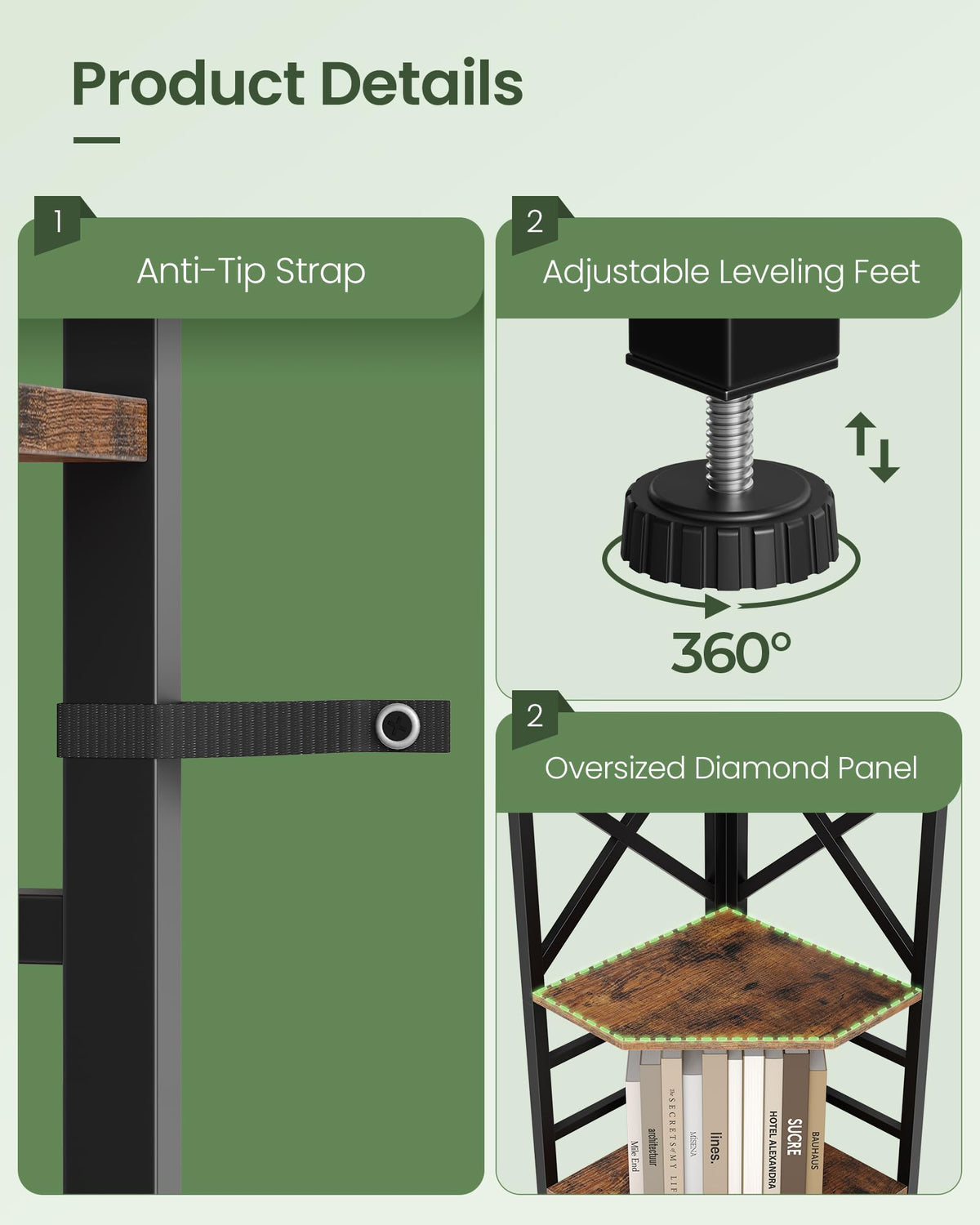 69.3" 5-Tier Corner Bookshelf Y506413