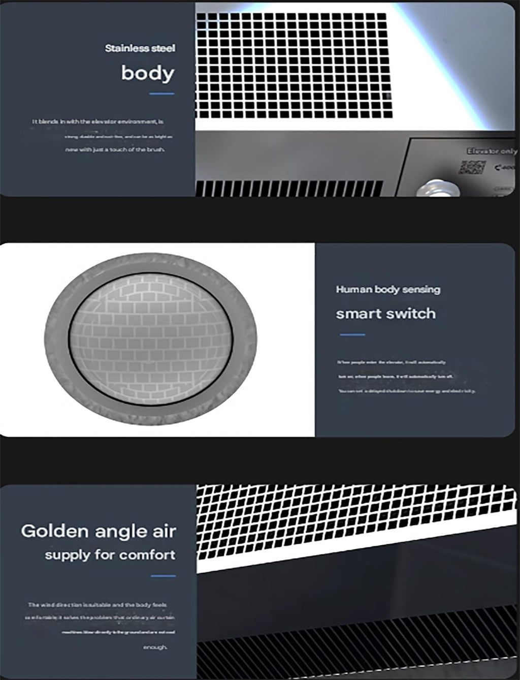 Elevator Air Curtain with Human Sensor Silver S95515