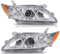 Chrome Housing Amber Reflector Clear Lens Headlights E7112