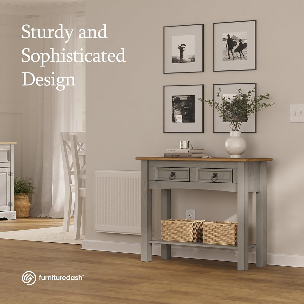 Solid Wood Console Table with 2 Drawers B59073