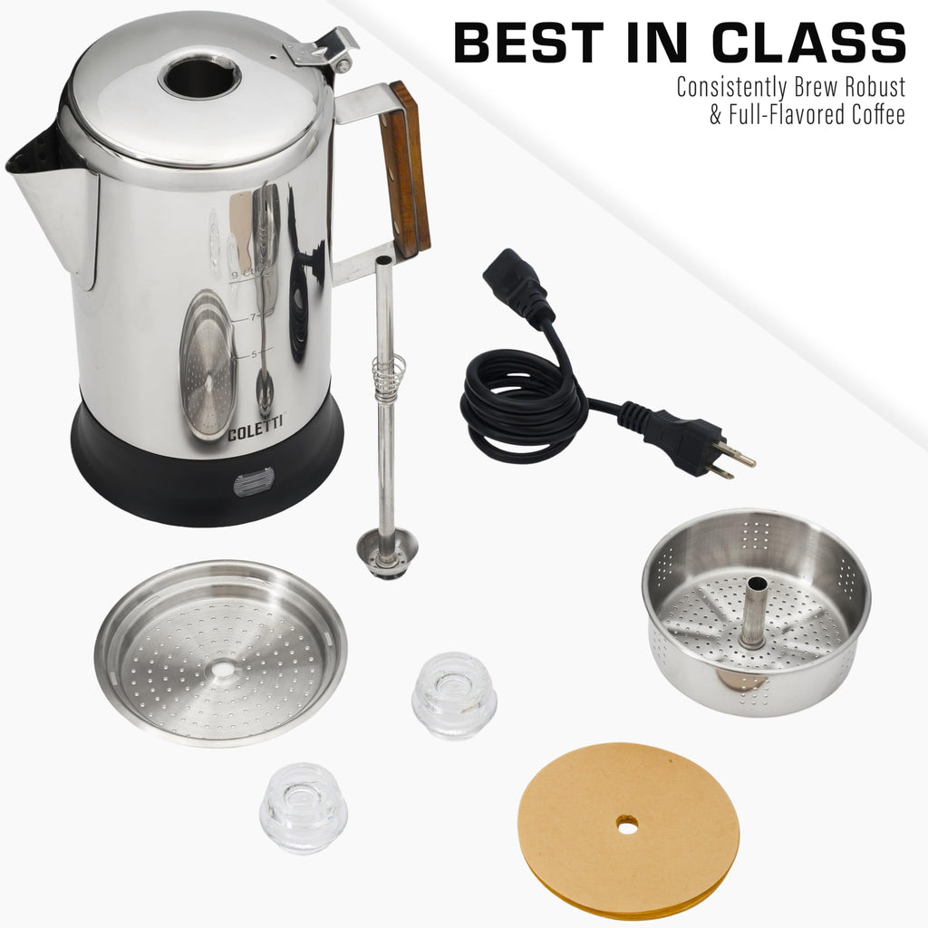 9 Cup Stainless Steel Electric Percolator H857