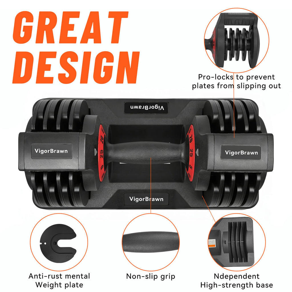 Adjustable Dumbbell Set with Storage Case Q7682