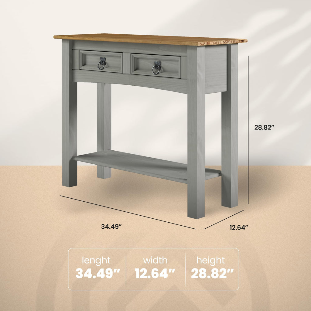 Solid Wood Console Table with 2 Drawers B59073