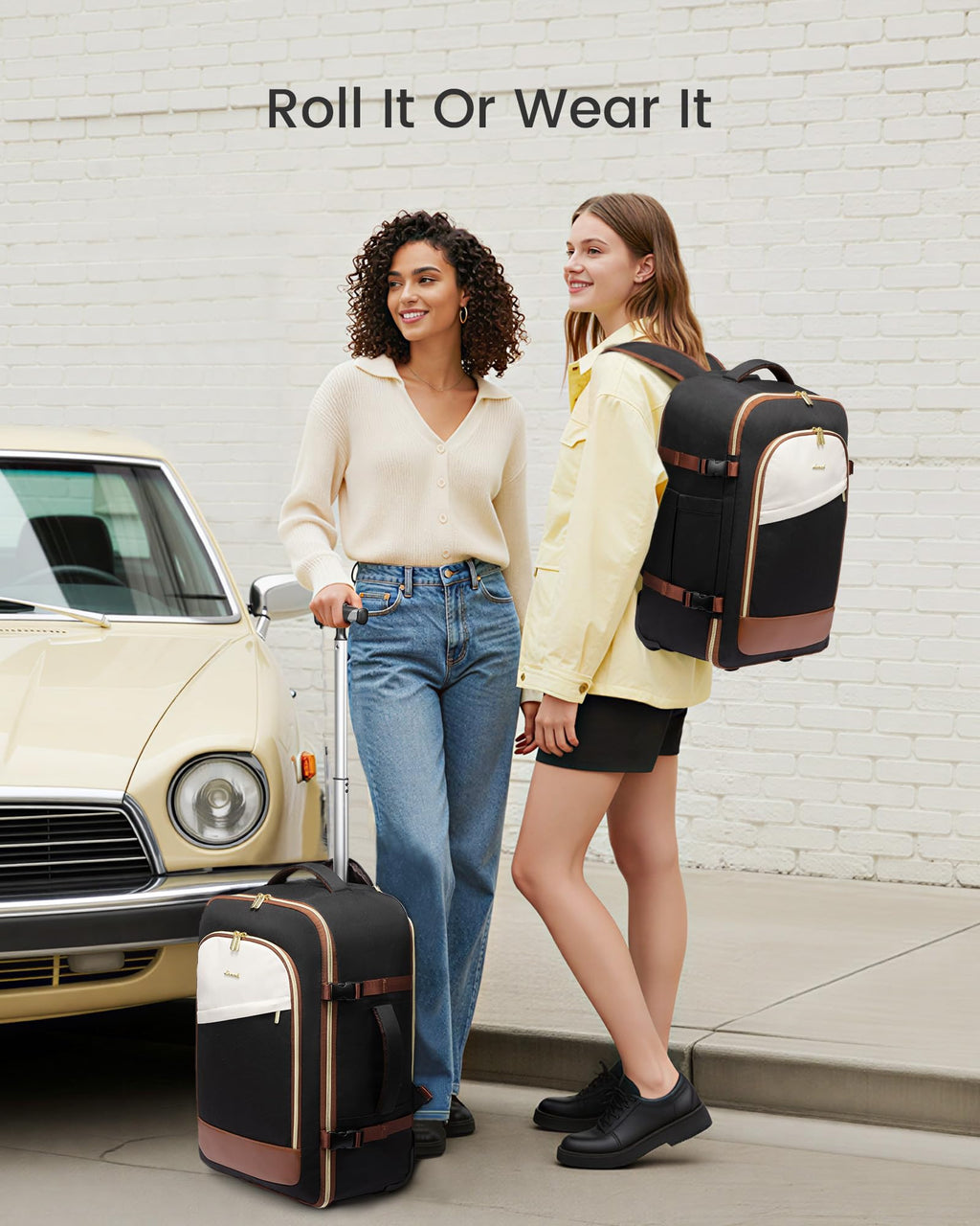 Rolling Backpack with Wheels, 17 Inch 57L Water Resistant R556