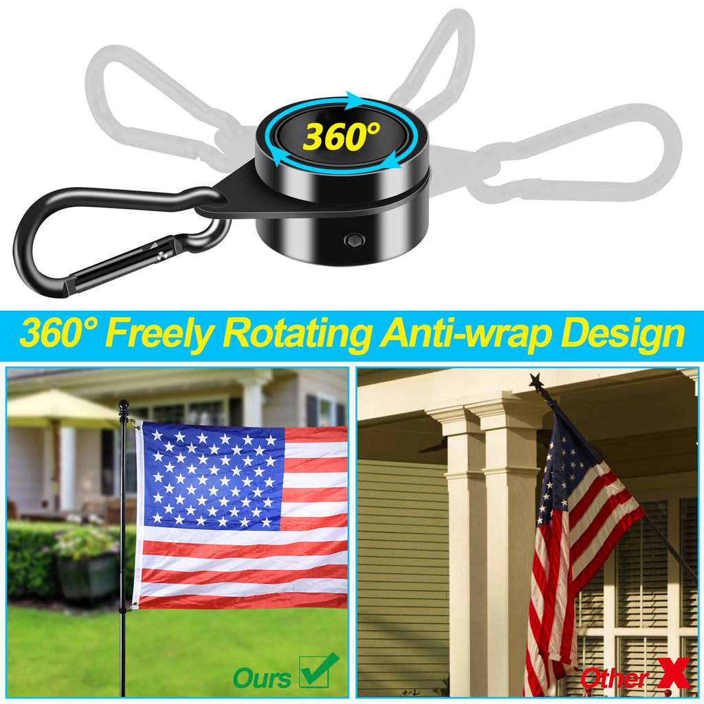 Black 5 FT Stainless Steel Wall Mount Flag Pole Kit D8755