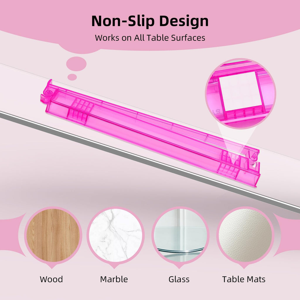 Clear Mahjong Racks with Pushers, 4-Pack Non-Slip Acrylic Q76720