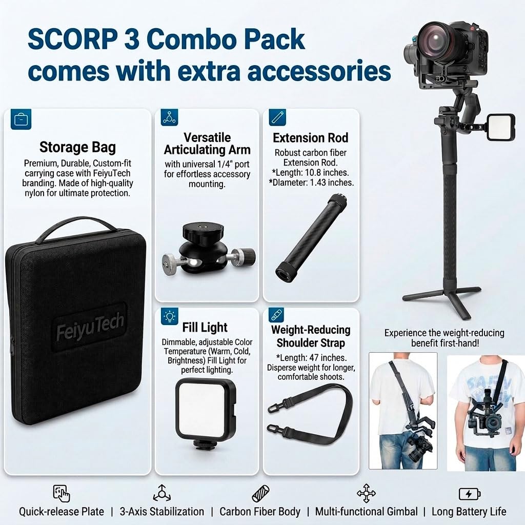 3-Axis Gimbal Stabilizer with AI Tracking and Detachable Handle S221