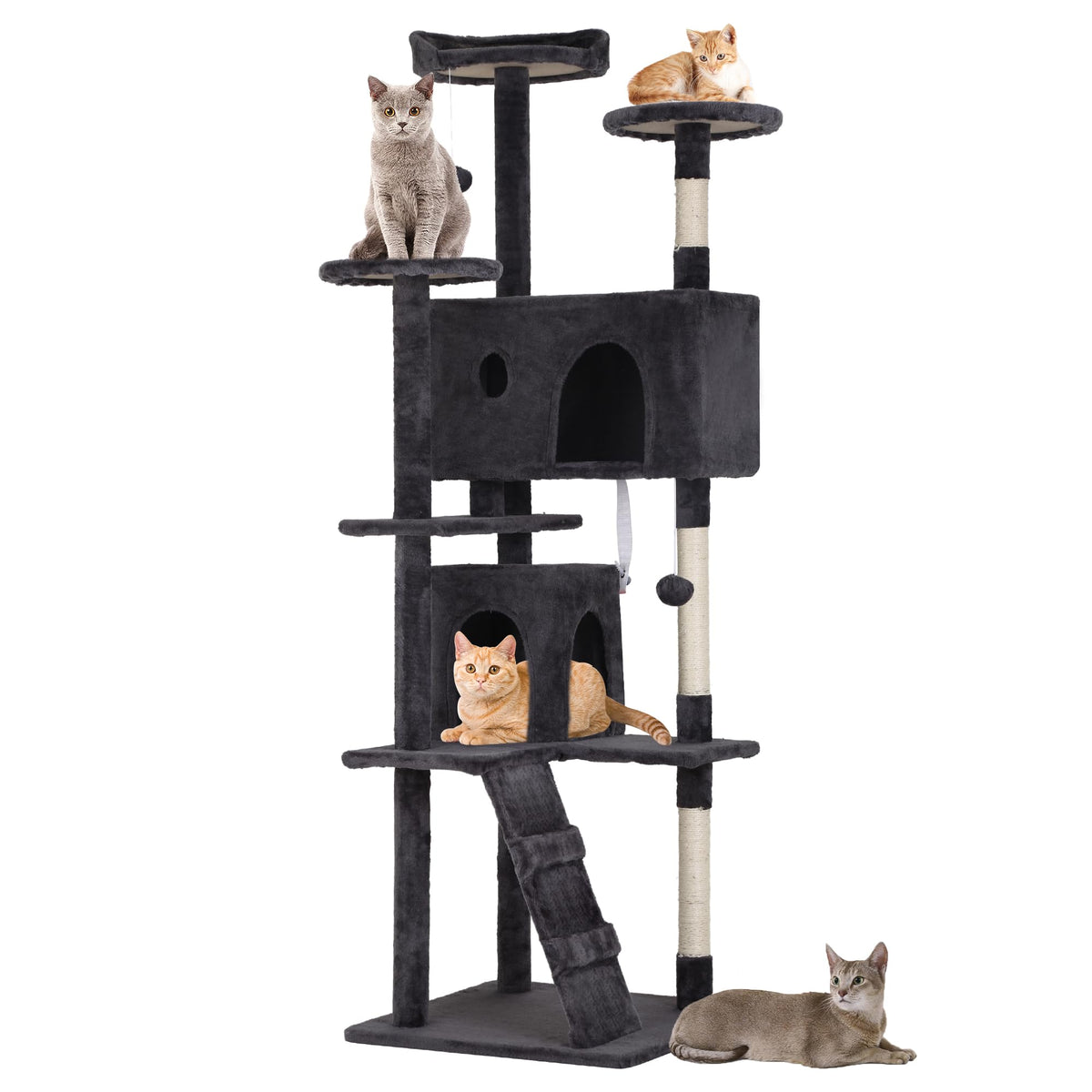 Dark Gray Multi-Level Cat Tree L218146