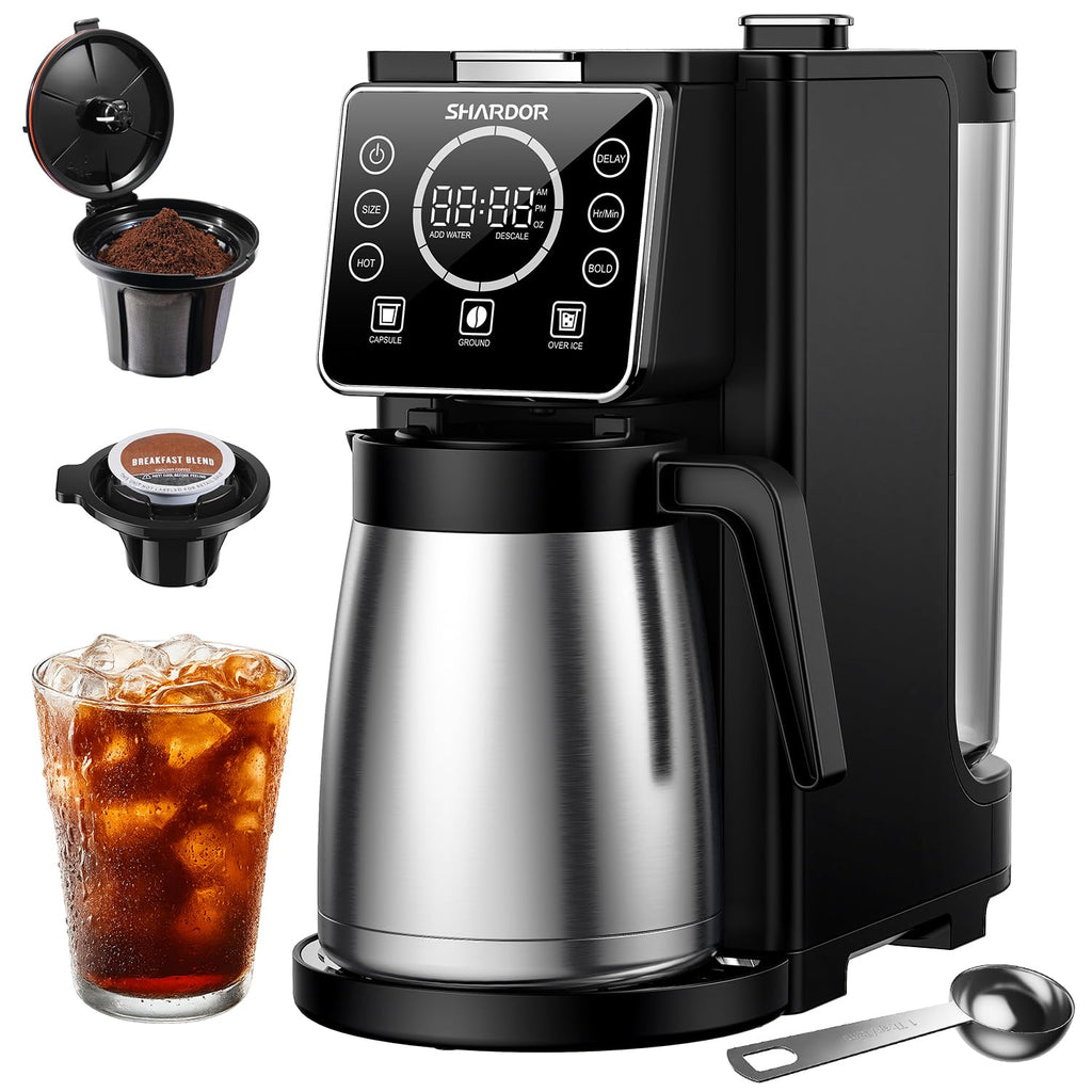 Single Serve Coffee Maker with Thermal Carafe, Matte Black L561
