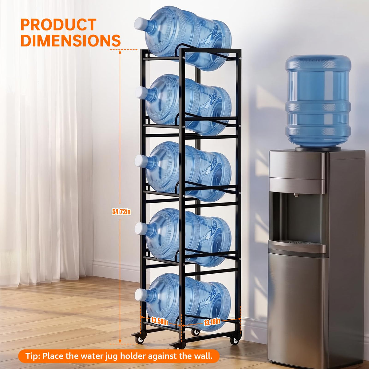5 Gallon Water Jug Holder with 4 Locking Casters T7703