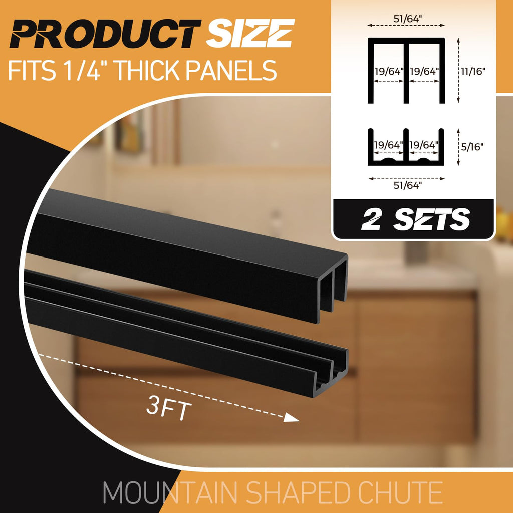2 Sets Plastic Sliding Door Track Set A2761