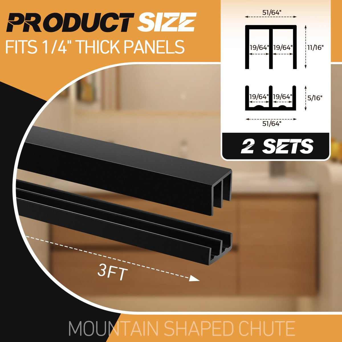 2 Sets Plastic Sliding Door Track Set A2761