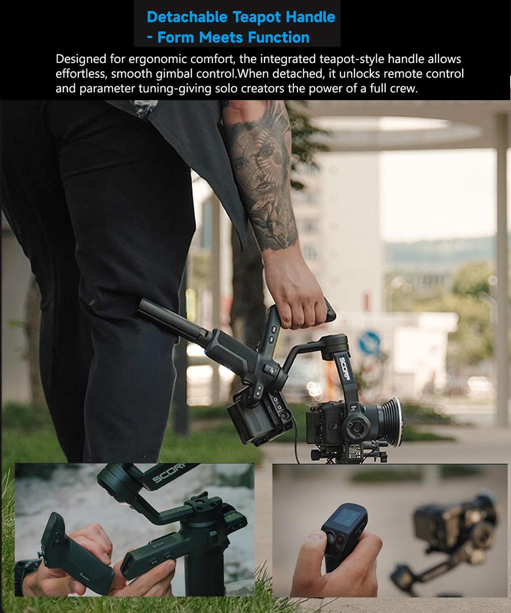 3-Axis Gimbal Stabilizer with AI Tracking and Detachable Handle S221