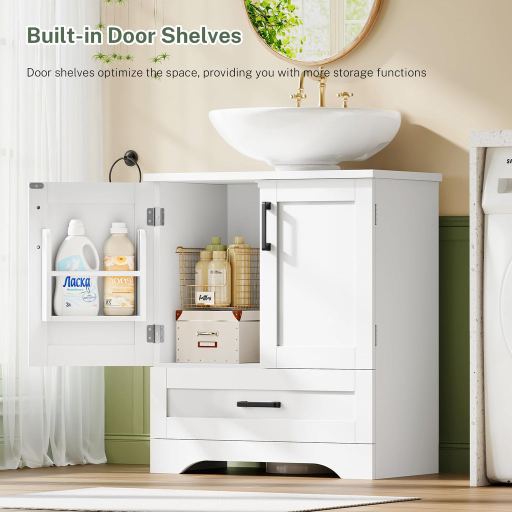 24" Pedestal Sink Storage Cabinet with 2 Doors & 1 Drawer C275