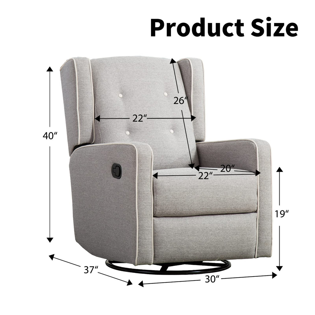 Grey Swivel Rocker Recliner Chair C556