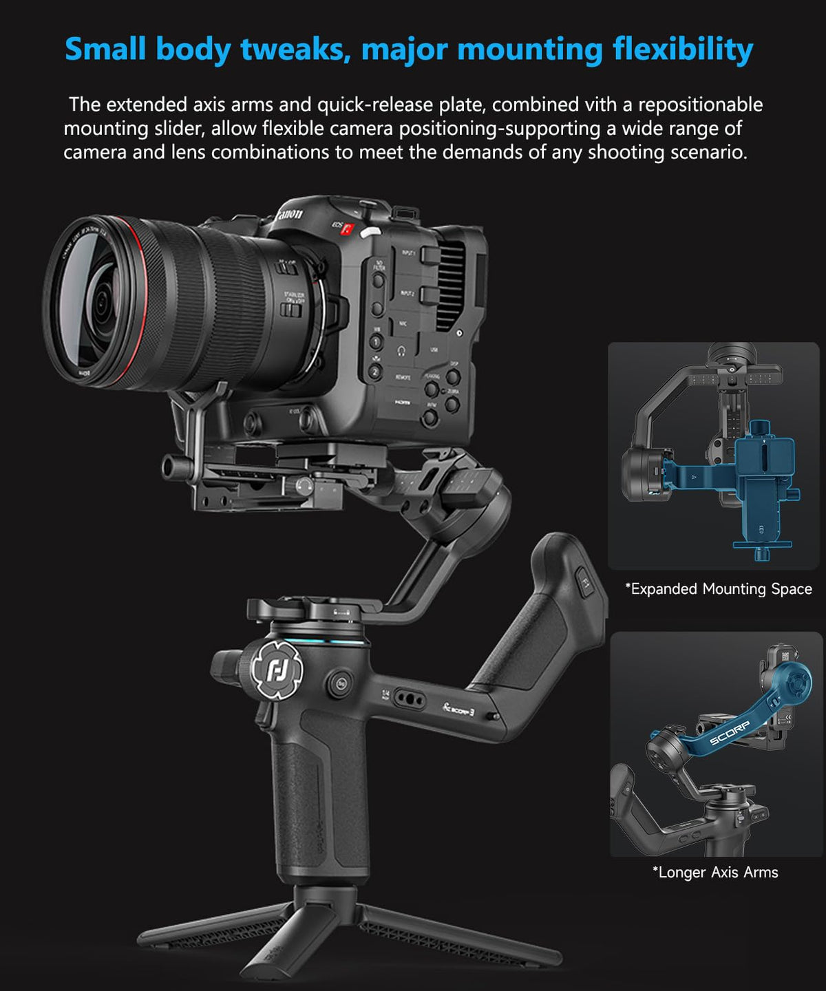 3-Axis Gimbal Stabilizer with AI Tracking and Detachable Handle S221