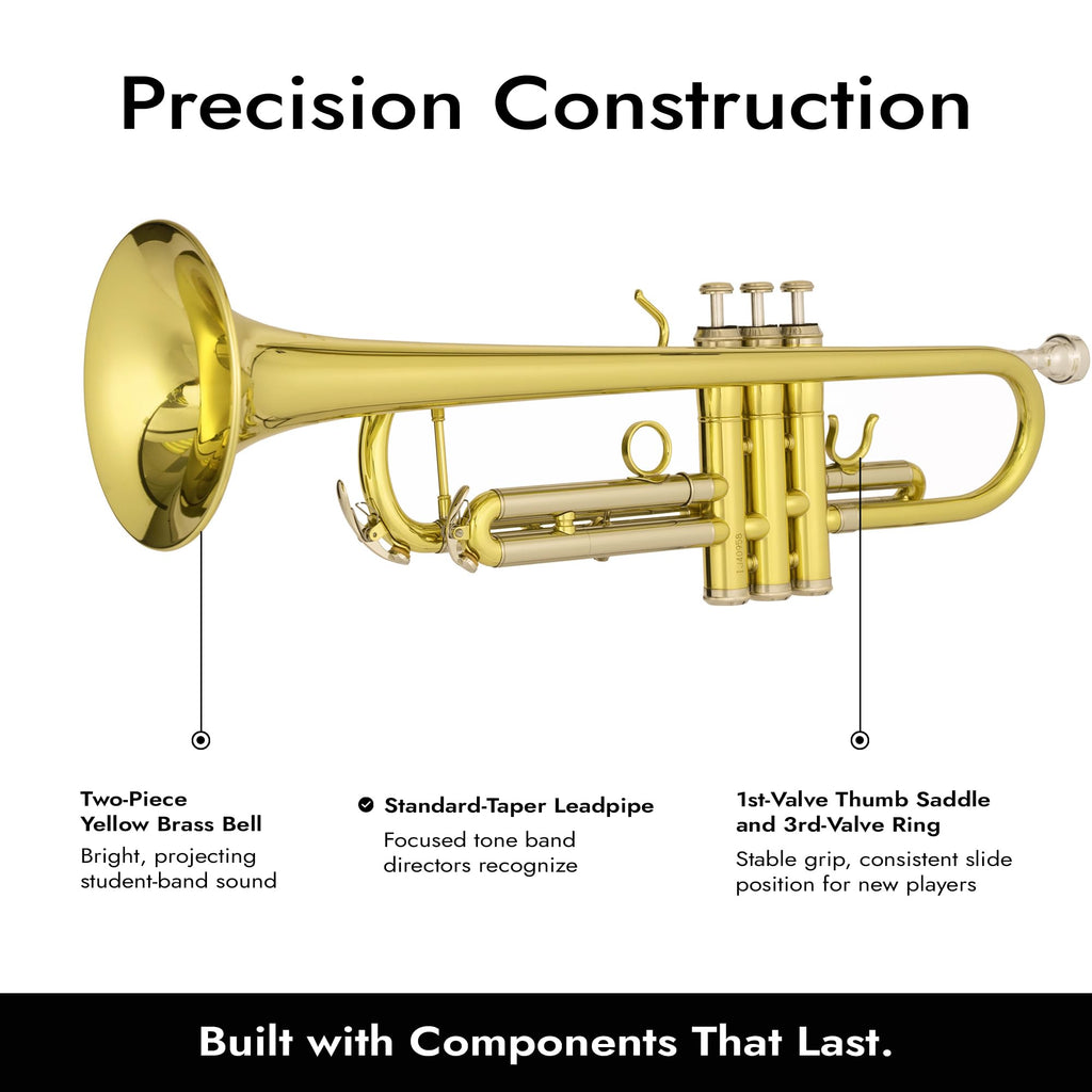 Bb Trumpet with Yellow Brass Bell and Stainless Steel Valves L484878
