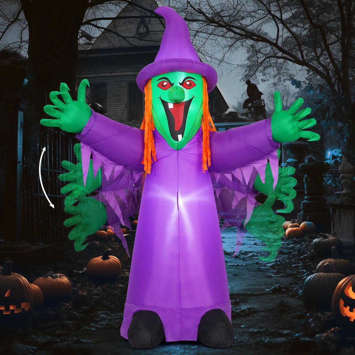 8FT Purple Halloween Inflatables with LEDs S34908