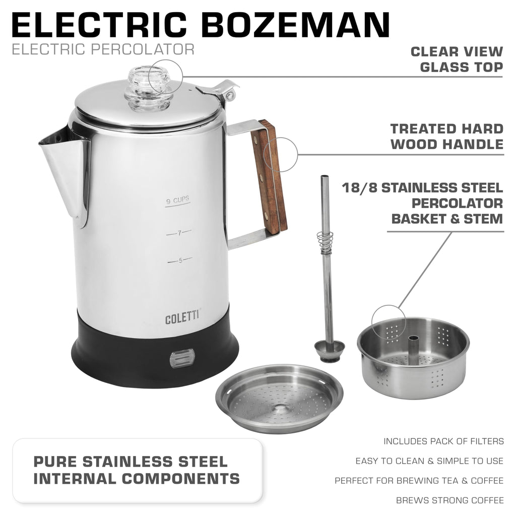 9 Cup Stainless Steel Electric Percolator H857