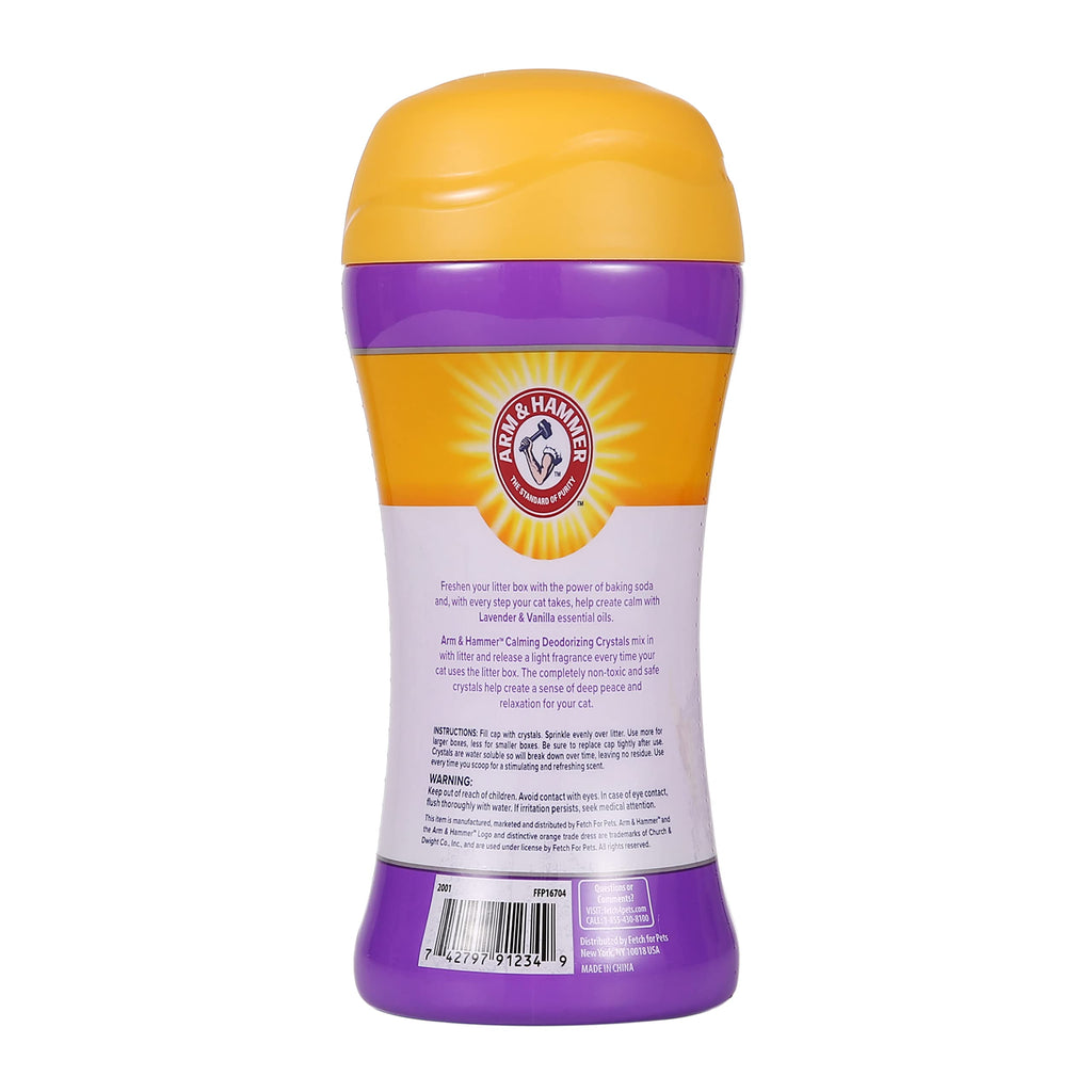 Cat Litter Deodorizing Crystals with Baking Soda, Lavender and Vanilla Scent, 15 Oz - 2 Pack K255265